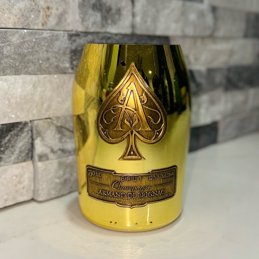 New ace of spades gold bottle candle